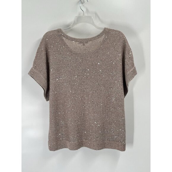 WDNY Gold Sequin Sweater Short Sleeve Holiday Festive Glam Sz 2X - Picture 5 of 5